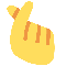 Hand with Index Finger and Thumb Crossed emoji on Twitter